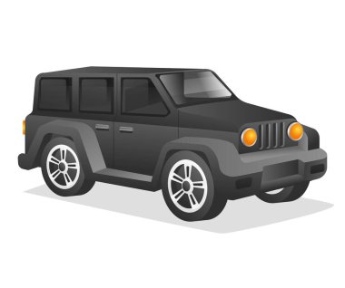 Isometric flat 3d concept illustration of big luxury sports car model character