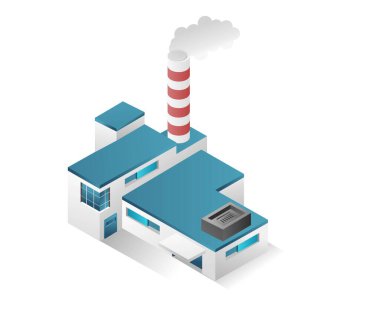 3d isometric flat concept illustration view of oil and gas minimalist industrial factory