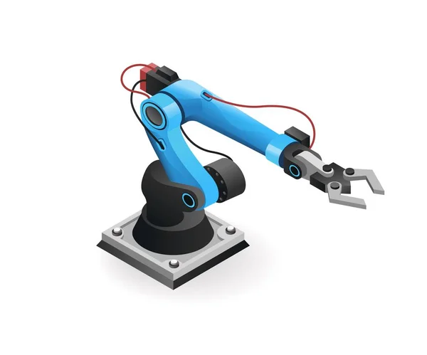 Technologie Werkzeug Industrieller Roboterarm Isometrisches Illustrationskonzept — Stockvektor