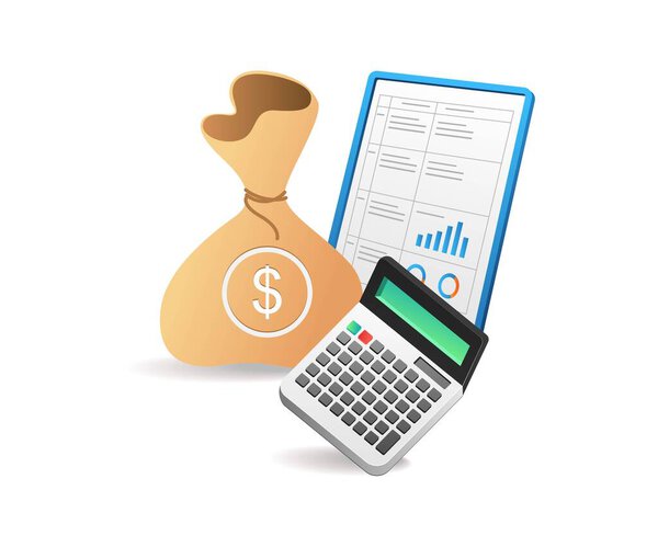 Подробный финансовый расчет и анализ концепции данных изометрической иллюстрации