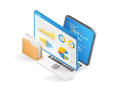 Veri güvenliği uyarı penceresi izometrik illüstrasyon