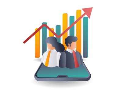 İş Analizinin Geleceği İzometrik İllüstrasyon