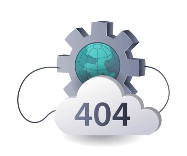 Cyberspace 'te kaybolan 404 Hata Çizimi