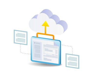 Bulut sunucu veri illüstrasyonu