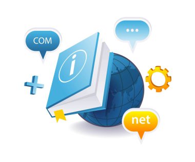 İnternet dünyası bilgi sembolü kitabı