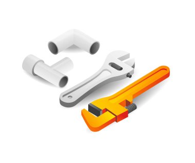 Mekanik borulama araçlarının illüstrasyon tasarımı