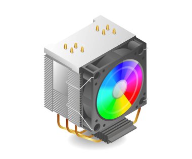 temalı rgb bilgisayar işlemcisi fan çizimi