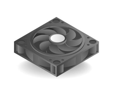 Temalı bilgisayar soğutma fan konsepti çizimi