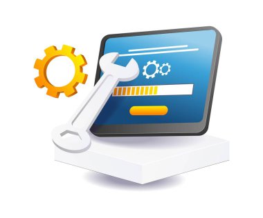 bilgi teknolojisi bakım ve onarım konsepti çizimi