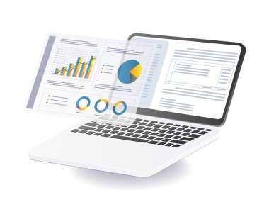 Bilgisayar Ekranı İş Büyütme Veri Analizi İllüstrasyonu