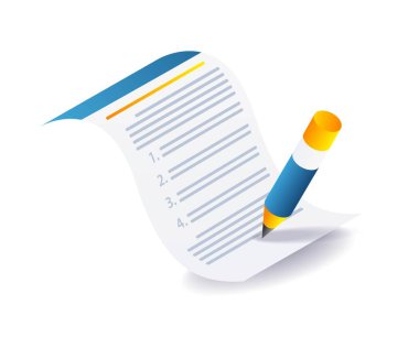 Kağıt sembolü illüstrasyonuna mektup yazmak