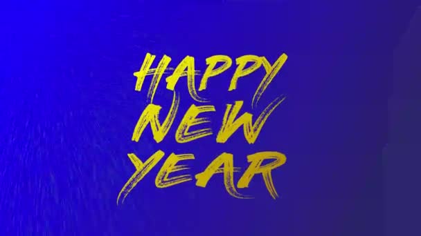 Happy New Year Blue Animation Background Happy New Year — Stok Video