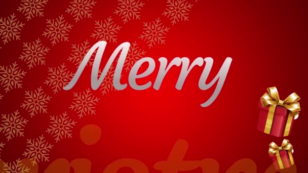 Merry Christmas Gifts Animation Background Merry Christmas — Stock Video