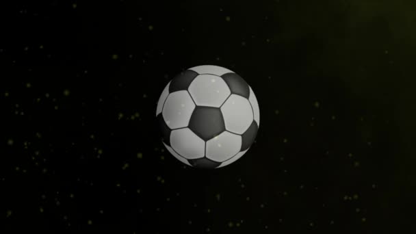 Piłka Nożna Piłka Nożna Animacja Czarnym Tle Piłki Nożnej Gry — Wideo stockowe