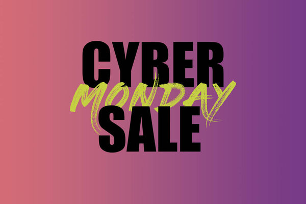 Cyber monday sale with gradient background for cyber monday (cyber monday).