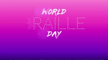 Dünya Braille Günü alfabesiyle ve dünyanın kabartma yazı günü için gradyan arkaplanıyla.