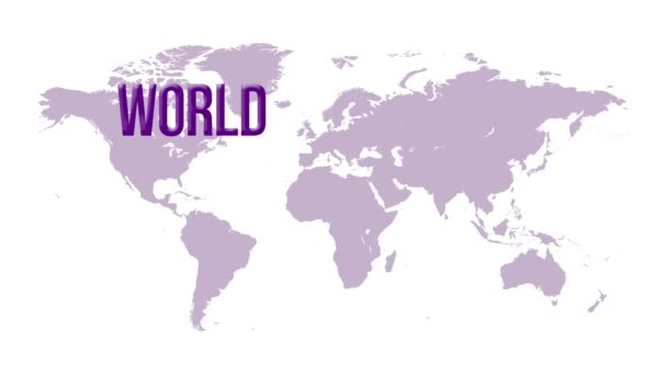 Dia Mundial Erradicação Hanseníase Com Fitas Mapa Mundo Para Dia — Vídeo de Stock