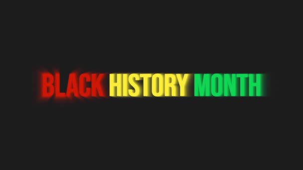 Black History Month Black History Month Light Colors Effects Black — Stockvideo