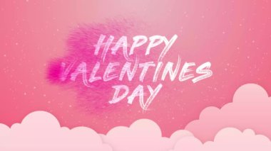 Sevgililer Günü animasyonunuz kutlu olsun. Sevgililer Günü için pembe arka plan, aşk ve çiftler..