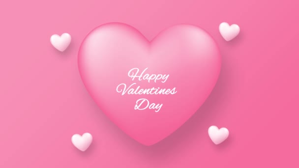 Happy Valentines Day Hearts Happy Valentine Day Text Lover Couples – Stock-video