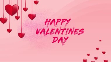 Happy valentines day with hearts animation, and happy valentines day text for lover, couples and valentine day.
