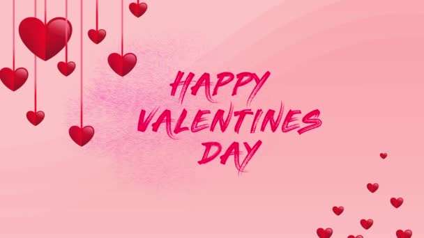 Happy Valentines Day Hearts Animation Happy Valentines Day Text Lover — Stok video