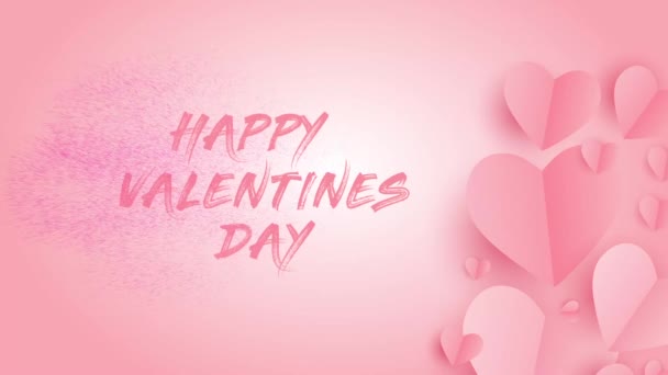 Happy Valentines Day Animation Pink Background Valentines Day Love Couples — ストック動画