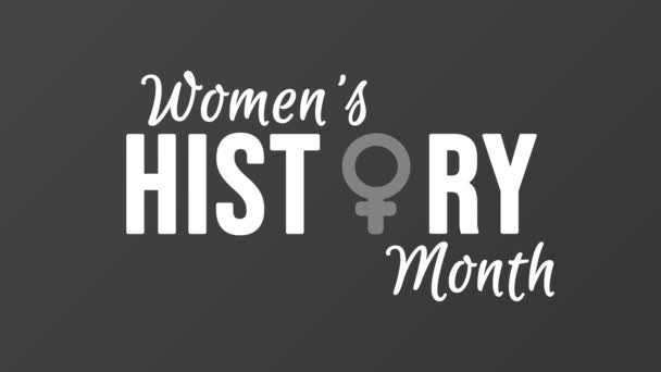 Women History Month Textanimation Für Women History Month — Stockvideo