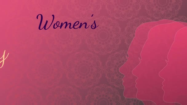 Womens History Month Animated Womens Face Women History Month — ストック動画
