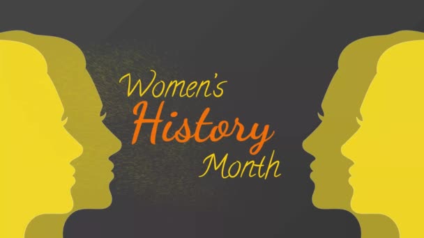 妇女历史月妇女历史月的文字动画视频 — 图库视频影像
