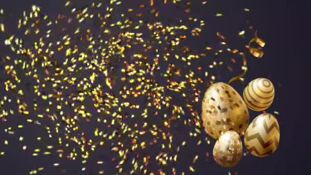 Feliz Pascua Con Huevo Pascua Fondo Animado Para Feliz Evento — Vídeos de Stock