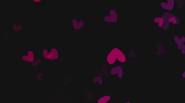 Uluslararası Anneler Günü için kalp animasyonu ve siyah arkaplanlı mutlu anneler günü (Mutlu Anneler Günü)).