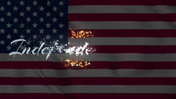 Днем Независимости Июля Фоне Американского Флага Честь Дня Независимости Сша — стоковое видео