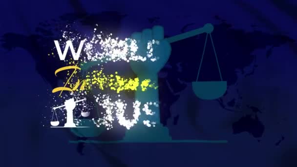 Dia Mundial Justiça Internacional Fundo Animado Para Dia Internacional Justiça — Vídeo de Stock