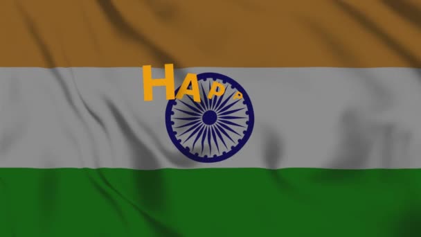 独立日 印度独立日 是印度独立日 有印度国旗背景 — 图库视频影像