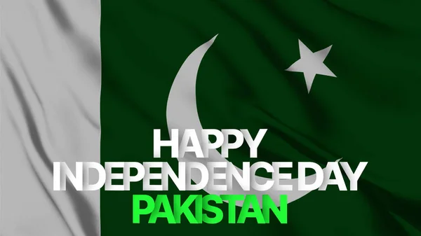 Feliz Día Independencia Pakistán Con Fondo Bandera Paquistaní Para Día —  Fotos de Stock