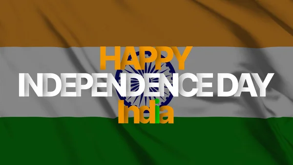 Happy Independence Day India on indian flag background for india independence day (India Independence Day).