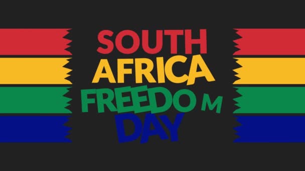 南アフリカの自由の日 サイドラインとシームレスなループ可能なテキストアニメーション 南アフリカ自由の日を祝うための南アフリカの自由の日のモーショングラフィックビデオ — ストック動画