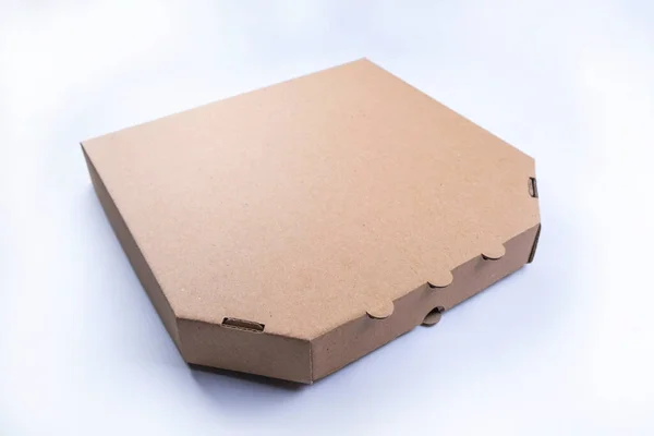 比萨饼盒在白色背景上被隔离 高质量的照片 — 图库照片