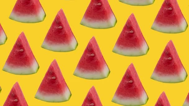 Loop Motion Summer Fruit Background Animation Seamless Repeat Pattern Watermelon — Stock Video