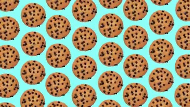 Animation Alimentaire Mode Fond Bouclé Motif Biscuits Filants Avec Des — Video