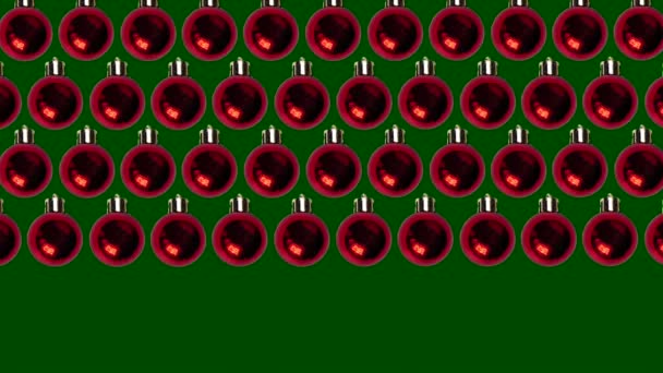 Looped Navidad Repetición Animación Bola Roja Árbol Navidad Decoración Patrón — Vídeos de Stock