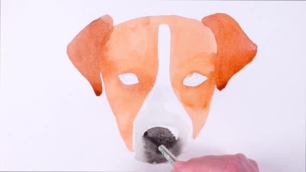 Нарисовать Собаку Терьера Джека Рассела Высококачественные Кадры — стоковое видео