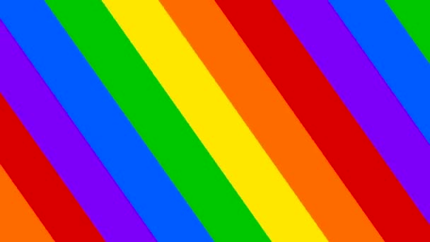 Rainbow Striped Animated Rotation Background Lgbt Colors — Vídeo de stock
