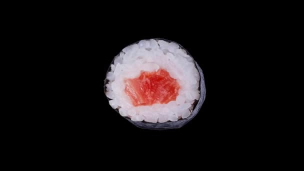 Trendy Food Animation Changing Different Types Sushi Maki Rolls Black — 비디오
