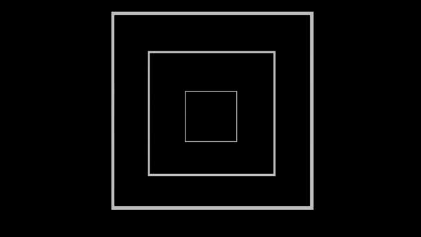 Geometric Looped Animation White Square Cube Black Background — Stockvideo