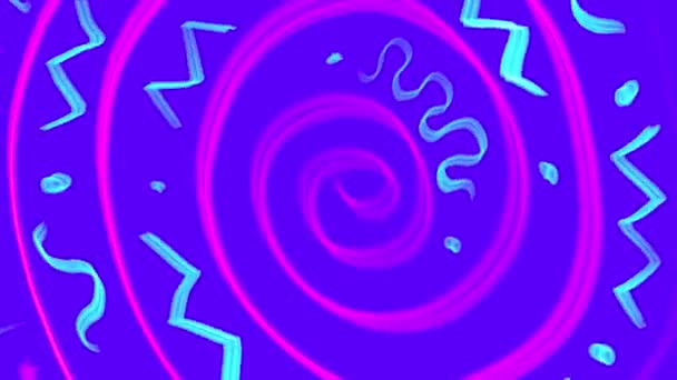 Animated Hand Drawn Pattern Background Psychedelic Vibrant Colors — Stok video