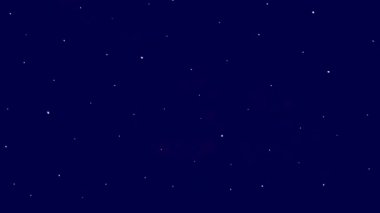 animated spinning dark blue space background with stars. Night starry sky cartoon animation. High quality 4k footage