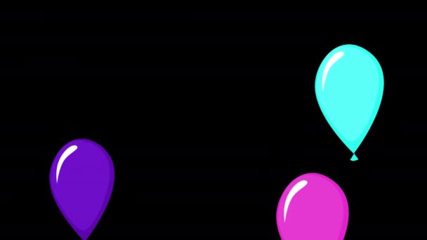Color Balloons Loop Transparency High Quality Footage — Stock video