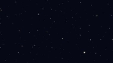 animated spinning black space background with stars. Night starry sky cartoon animation. High quality 4k footage